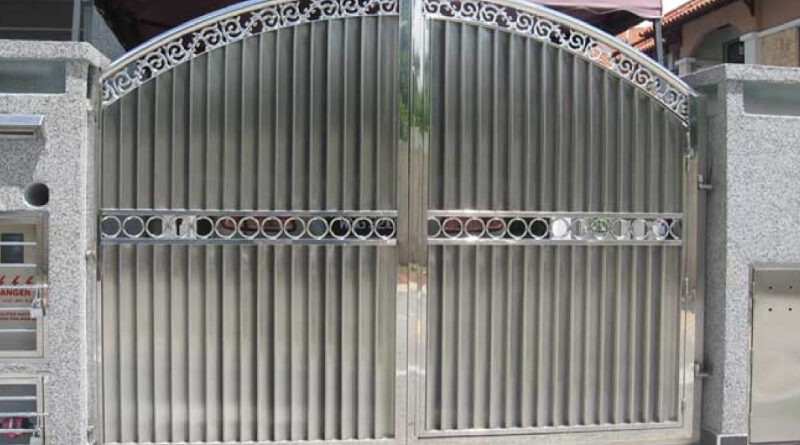 Fully designed attractive stainless steel main gates for apartments,bungalows that provides complete security